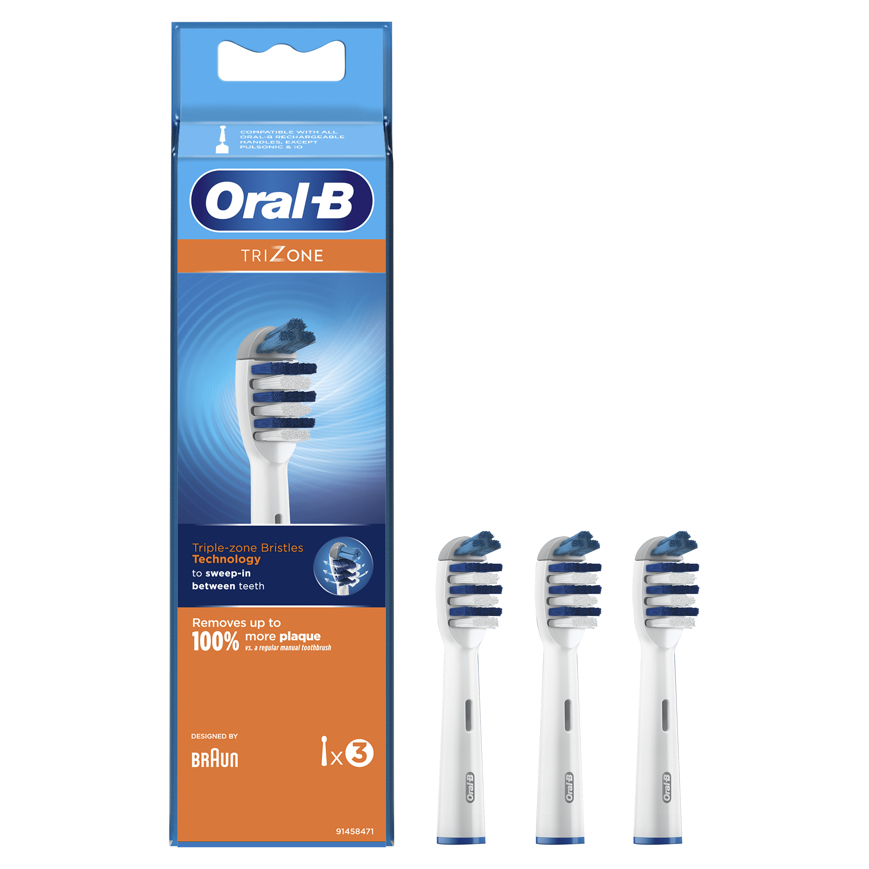 Oral-B Oral-B Trizone Opzetborstel, Verpakking Van 3 Stuks