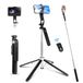 Romon Selfiestick, 180 cm, selfiestick, quad tripod, uittrekbaar, 360 graden draaibaar, compatibel met Android-telefoon, camera