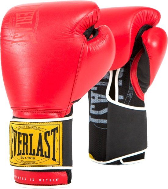 Everlast 1910 Classic Bokshandschoenen - Rood - 16 oz - Leer - Unisex - Volwassenen
