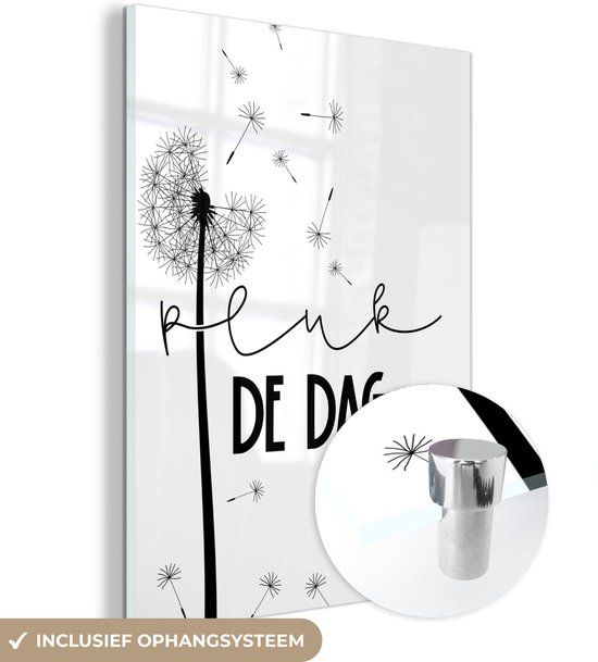 MuchoWow® Glass Painting 30x40 cm - Acrylic Glass Painting - Quotes - Carpe Diem - Sayings - Photo on Glass - Paintings