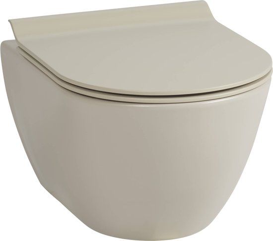Ben Segno Hangtoilet - Mat Beige - Compact - Xtra Glaze+ - Free Flush - Incl. Toiletbril