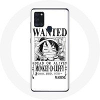 Maniacase Hoesje voor Samsung Galaxy A21S One Piece Manga witte zoek poster