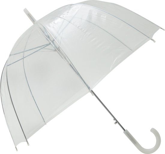 Smati Transparant Basic Paraplu - Transparant - Opent Automatisch - Wit - Ø85cm