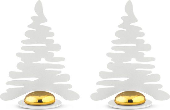 Alessi Kerstbomen Bark - BM16S2 W - Wit - 8 cm - 2 stuks