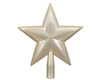 Kaemingk Pique de sapin de Noël, plastique, 21 cm, étoile texturée, décoration de sapin de Noël et ornement de sapin de Noël, perle