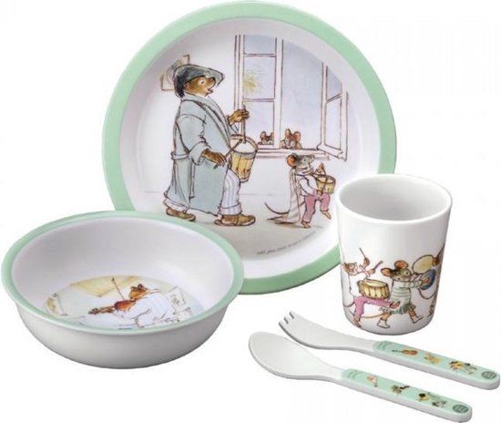5-delige Servies Set Ernest et Celestine - Melamine - Vaatwasserbestendig