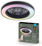 Varin Plafondventilator met verlichting - Zwart - Tuya Wifi - LED 30W RGBW - Ø 50cm