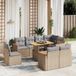 Prolenta Maison Exclusive - Tuinset voor de tuin, 9-delig, met kussens, beige, gemaakt van polyrotan