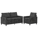 vidaXL Bankstel 2 st Donkergrijs Polyester