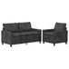vidaXL Bankstel 2 st Donkergrijs Polyester