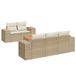 vidaXL 6-delige Loungeset met kussens, polyrattan, beige