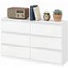AUCO Bureau Blanc À 3 Tiroirs, Meuble De Rangement Moderne Pour Chambre
