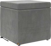 vidaXL Kruk Donkergrijs 41 x 41 x 40 cm Velvet en Geëngineerd Hout