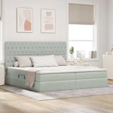Maison Exclusive - Lit avec rangement et matelas gris clair 200 x 200 cm velours