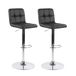 Box and beyond - Set de 2 tabourets de bar noir matelassé - Tabouret pivotant - Réglable en hauteur - avec dossier - Similicuir noir - Tabouret haut - Cuisine