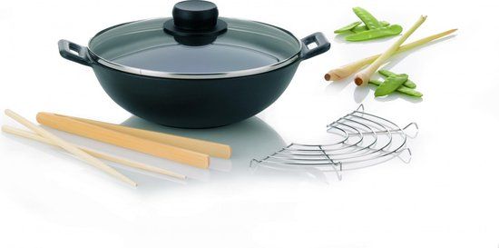 Kela Wokset Mini - 24 cm - Gietijzer - Zwart - Met Deksel