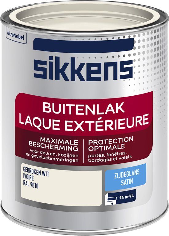 Sikkens Buitenlak - Zijdeglans - RAL 9010 - 0.75L - Hout - Buitenverf