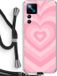 Case Company® - Xiaomi 12T Hoesje met Koord - Hart Roos