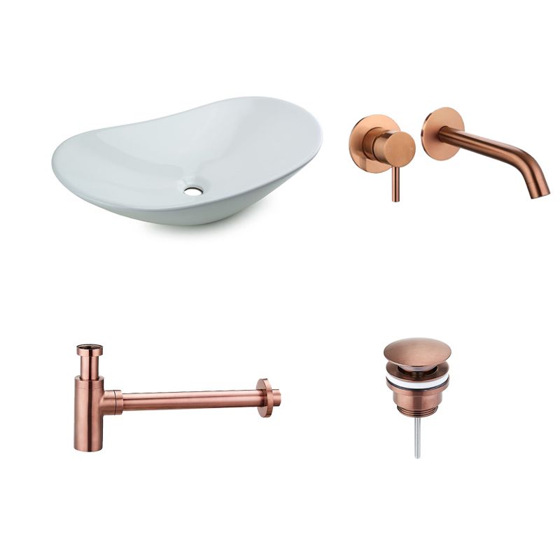 Badkamerplanet Waskomset Keramiek Acosta Brons Inbouwkraan 62x34x14,5 cm