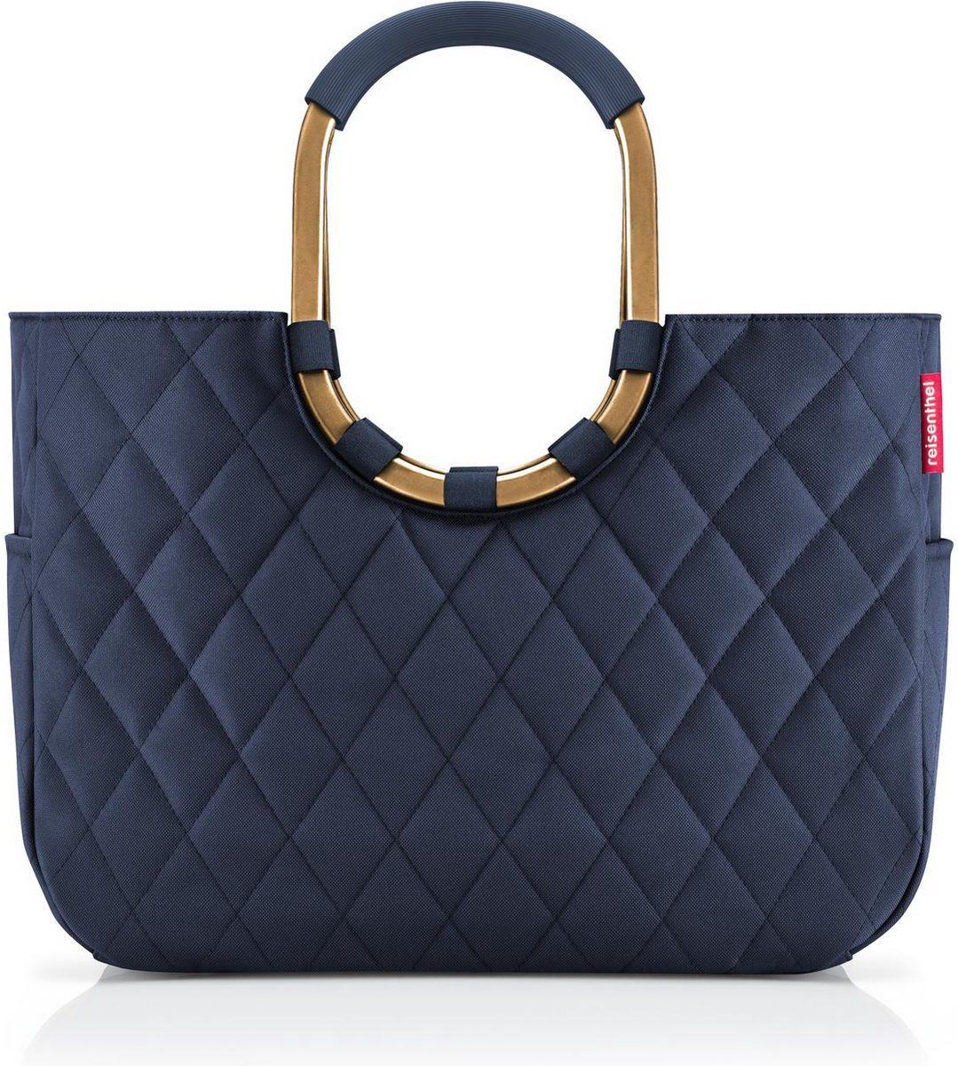 reisenthel Loopshopper L Shopper - Rhombus Midnight Gold Frame - 25L - Blauw