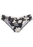 s.Oliver Bikinibroek voor dames met omslagband met zwart wit bloemenpatroon, zwart-crme, 38