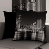 PETTI Artigiani Italiani - Paar kussenslopen 60 x 60 cm, van microvezel, decoratief kussen voor slaapkamer, bank, woonkamer, set van 2 kussenslopen, City zwart, 100% Made in Italy