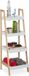 Relaxdays badkamerrek, 4 vakken, ladderrek voor badkamer, MDF & grenen, open, HBD: 98,5 x 34,5 x 36 cm, wit