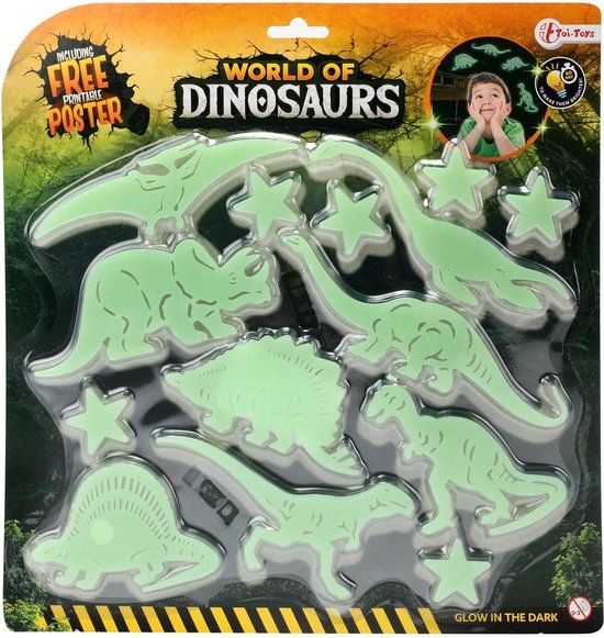 Toi-Toys Glow in the Dark Dino's - Fluor geel