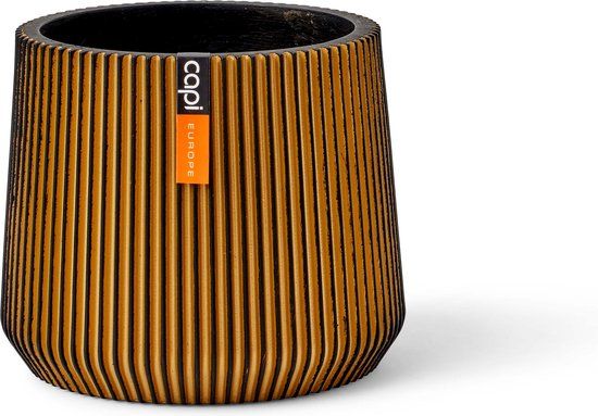 Capi Europe Sandbag Groove Black & Gold Bloempot - 27x22cm - Goud - BGVGB395