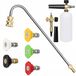 Rosfix Jeu de buses – 5 buses à raccord rapide, lance haute pression U 1/4" 34cm, pistolet à mousse 1000ml