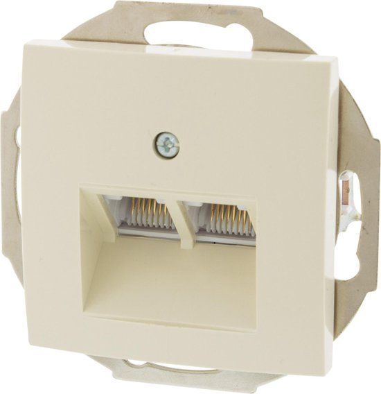Berker Contactdoos inbouw - 2 x 8-polig - CAT6A - S1 - crème