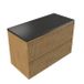 Saniclass Meuble de salle de bain - 100x45x63cm - Plan de toilette noche basalte poli (noir) - sans trou de robinetterie - 2 tiroirs - chêne naturel mat (bois) SW1420804/SW728236