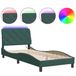 VidaXL Bedframe met LED zonder matras fluweel donkergroen 140x200 cm