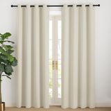 NICETOWN Beige gordijn, ondoorzichtig, isolerend, koudebescherming, gordijnen, 200 cm lang, verduisteringsgordijn, inslagringen, woonkamer, moderne overgordijnen, gordijn met inslagringen, set van 2