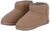 Apollo teddy sloffen - dames - taupe - teddystof - pantoffels - hoog 39-40