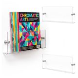 Relaxdays Tijdschriftenhouder - 3 stuks - 30x14,5x5,5 cm - transparant