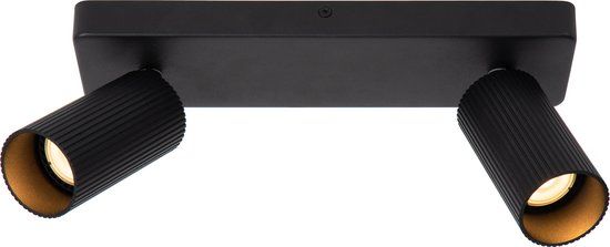 Lucide CLUBS - Plafondspot - 2xGU10 - Zwart - Aluminium