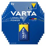 Varta 12x Varta Longlife Power Piles Alcalines 9V 565 mAh