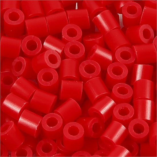 Nabbi Strijkkralen, afm 5x5 mm, gatgrootte 2,5 mm, rood (57), medium, 6000stuks