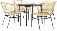 vidaXL 5-delige Tuinset Poly Rattan Glas Bruin