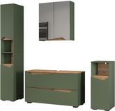 Vicco Badkamermeubelset Marelle, Groen/Artisanaal eiken, 4-delig