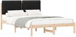 vidaXL Bedframe met Gevoerde Hoofdbord Zwart 140 x 200 cm