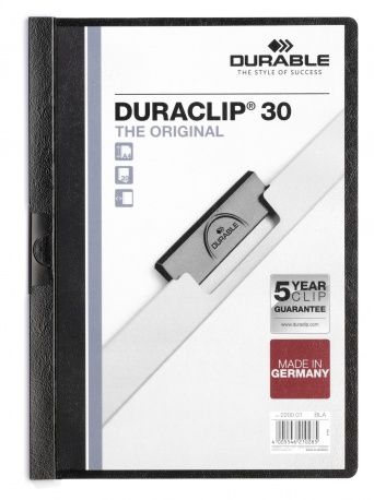 Durable DURACLIP 30 - Zwart, Transparant - 2200-01