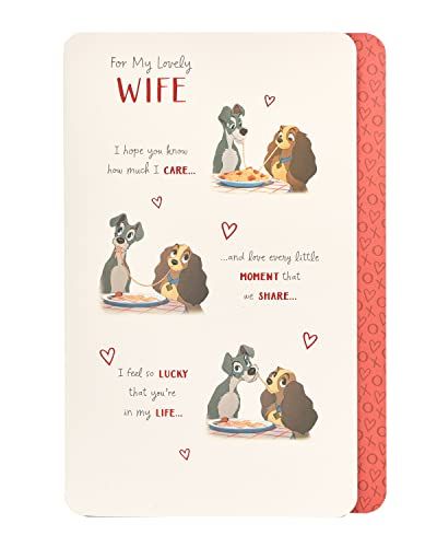 UK Greetings Vrouw Verjaardagskaart - Lady en The Tramp - Beige