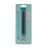 Mr. Wonderful - Set met 3 vullingen voor uitwisbare pennen - turquoise, groen en paars - warmtegevoelige gelinkt - balpenvullingen