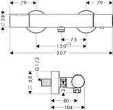 Hansgrohe AXOR Citterio M Aufputz-Duschthermostat Nickel