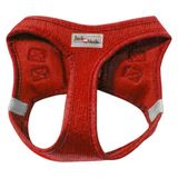 JACK AND VANILLA Comfortabel mesh-harnas voor honden, verstelbaar 49-55 cm, ergonomisch design, versterkte veiligheid met reflecterende strepen, rood-L, model Expeditie