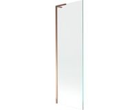 Mexen Next L badwand scherm 1-delig 60 x 150 cm, transparant, roze goud