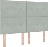 vidaXL Boxspring bed met hoofdeinde Lichtgrijs 200 x 140 cm Fluweel