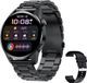 DrPhone ModelX5 - Metalen Smartwatch 46mm - A-GPS - Sport Mannen - Touchscreen - Berichten - Bluetooth Bellen + Extra Siliconen Band - Zwart